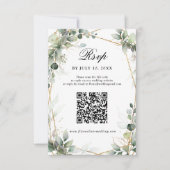 Eucalyptus Greenery Botanical Geometric Wedding RS RSVP Kaartje (Voorkant)