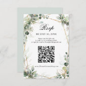 Eucalyptus Greenery Botanical Geometric Wedding RS RSVP Kaartje (Voorkant / Achterkant)