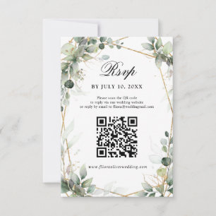 Eucalyptus Greenery Botanical Geometric Wedding RS RSVP Kaartje