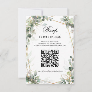 Eucalyptus Greenery Botanical Geometric Wedding RS RSVP Kaartje