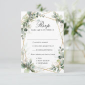 Eucalyptus Greenery Botanical Geometric Wedding RS RSVP Kaartje (Staand voorkant)