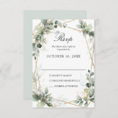 Eucalyptus Greenery Botanical Geometric Wedding RSVP Kaartje (Voorkant / Achterkant)