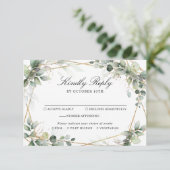 Eucalyptus Greenery Botanical Geometric Wedding RSVP Kaartje (Staand voorkant)