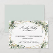 Eucalyptus Greenery Botanical Geometric Wedding RSVP Kaartje (Voorkant / Achterkant)