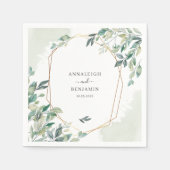 Eucalyptus Greenery Botanical Geometric Wedding Servet (Voorkant)