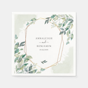 Eucalyptus Greenery Botanical Geometric Wedding Servet