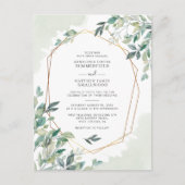 Eucalyptus Greenery Botanical Geometric Wedding Uitnodiging Briefkaart (Voorkant)
