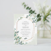 Eucalyptus Greenery Botanical Geometric Wedding Uitnodiging Briefkaart (Staand voorkant)