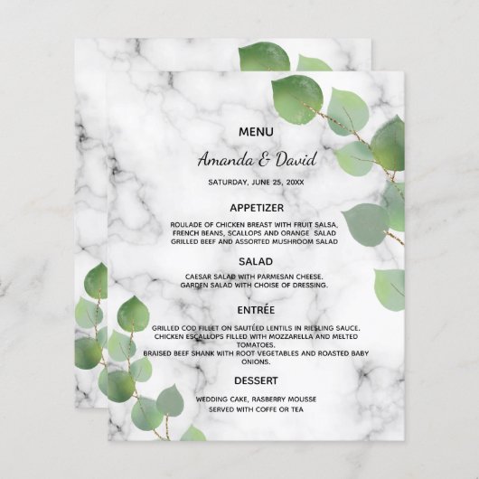 Eucalyptus greenery botanical marble (Voorkant / Achterkant)