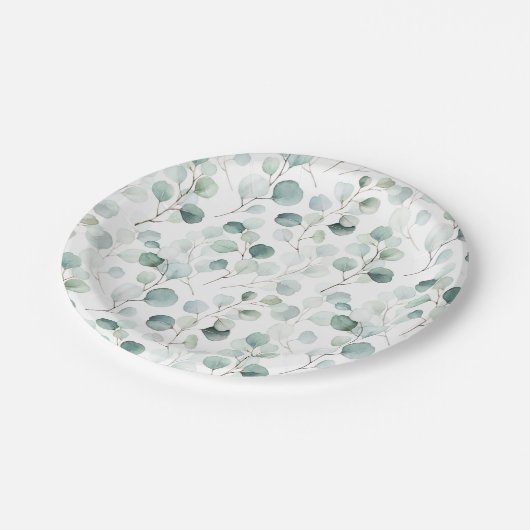 Eucalyptus Greenery Botanical Papieren Bordje (Gekanteld)