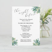 Eucalyptus Greenery Botanical Rehearsal Dinner Kaart (Staand voorkant)