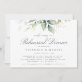 Eucalyptus Greenery Botanical Rehearsal Dinner Kaart (Voorkant)