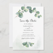 Eucalyptus Greenery Botanical Save The Date (Voorkant)