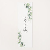 Eucalyptus Greenery Botanical Script Minimalist Yogamat (Voorkant)