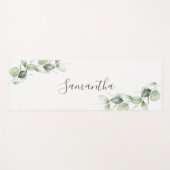 Eucalyptus Greenery Botanical Script Minimalist Yogamat (Voorkant (horizontaal))