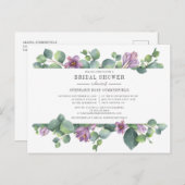 Eucalyptus Greenery Botanical Script Vrijgezellenf Uitnodiging Briefkaart (Voorkant / Achterkant)