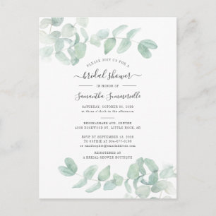 Eucalyptus Greenery Botanical Script Vrijgezellenf Uitnodiging Briefkaart