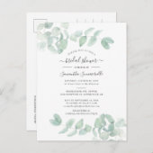 Eucalyptus Greenery Botanical Script Vrijgezellenf Uitnodiging Briefkaart (Voorkant / Achterkant)