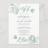 Eucalyptus Greenery Botanical Script Vrijgezellenf Uitnodiging Briefkaart (Voorkant)