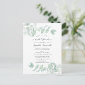 Eucalyptus Greenery Botanical Script Vrijgezellenf Uitnodiging Briefkaart (Staand voorkant)