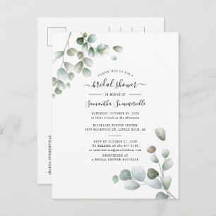 Eucalyptus Greenery Botanical Script Vrijgezellenf Uitnodiging Briefkaart