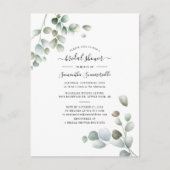 Eucalyptus Greenery Botanical Script Vrijgezellenf Uitnodiging Briefkaart (Voorkant)