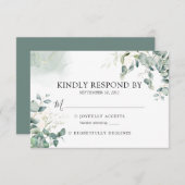 Eucalyptus Greenery Botanical Waterverf Wedding RSVP Kaartje (Voorkant / Achterkant)