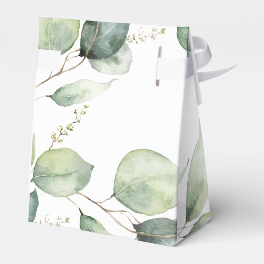 Eucalyptus Greenery Botanical Wedding Bedankdoosjes (Achterkant)