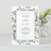 Eucalyptus Greenery Botanical Wedding Kaart (Staand voorkant)