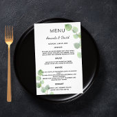 Eucalyptus greenery botanical Wedding Menu