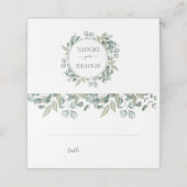 Eucalyptus Greenery Botanical Wedding Plaatskaartje (Buitenkant ongevouwen)