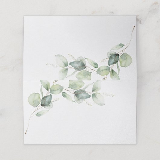 Eucalyptus Greenery Botanical Wedding Plaatskaartje (Buitenkant ongevouwen)
