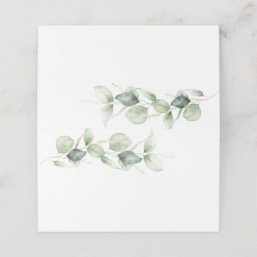 Eucalyptus Greenery Botanical Wedding Plaatskaartje (Buitenkant ongevouwen)