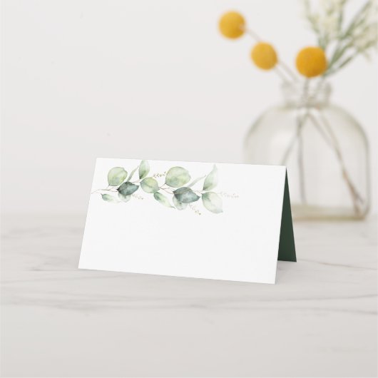 Eucalyptus Greenery Botanical Wedding Plaatskaartje (Achterkant)