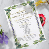 Eucalyptus Greenery Botanical Wedding Programme