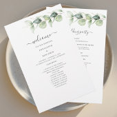 Eucalyptus Greenery Botanical Wedding Programme