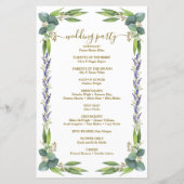 Eucalyptus Greenery Botanical Wedding Programme (Achterkant)