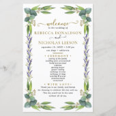Eucalyptus Greenery Botanical Wedding Programme (Voorkant)