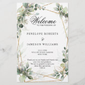 Eucalyptus Greenery Botanical Wedding Programme (Voorkant)