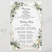 Eucalyptus Greenery Botanical Wedding Programme