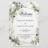 Eucalyptus Greenery Botanical Wedding Programme