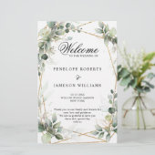 Eucalyptus Greenery Botanical Wedding Programme
