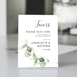 Eucalyptus Greenery Botanical Wedding Reclamebord Met Voetstuk