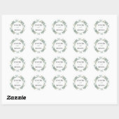 Eucalyptus Greenery Botanical Wedding Ronde Sticker (Vel)