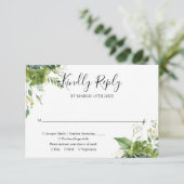 Eucalyptus Greenery Botanical Wedding RSVP Kaartje (Staand voorkant)