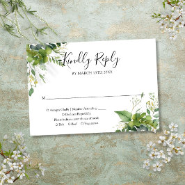 Eucalyptus Greenery Botanical Wedding RSVP Kaartje