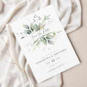 Eucalyptus Greenery Botanical Wedding Save The Date
