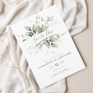 Eucalyptus Greenery Botanical Wedding Save The Date