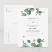 Eucalyptus Greenery Botanical Wedding Uitnodiging Briefkaart (Voorkant / Achterkant)