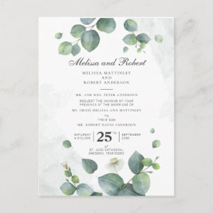 Eucalyptus Greenery Botanical Wedding Uitnodiging Briefkaart